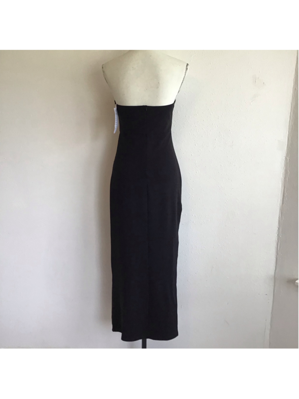 NWT- JLCNCUE Women's Elegant Sexy Strapless Black Midi Dress Size M - Picture 2 of 11
